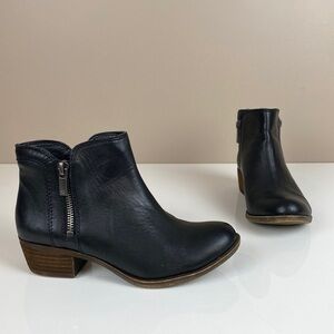 Lucky Brand Breah Black Leather Bootie Size 4 / 34